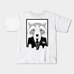 Raccoon in Suit Kids T-Shirt